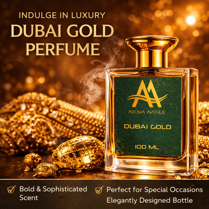Dubai Gold Premium Perfume for Men | Long Lasting Luxury Oud Fragrance (100ml) – Aroma Avenue